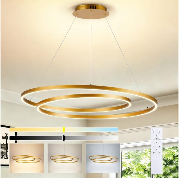 Brilagi-LED Lampadario dimmerabile a sospensione TWISTER LED/105W/230V 3000-6000K oro+telecomando