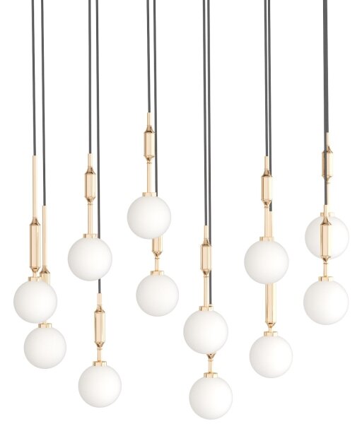 Open Design OR85457 - Lampadario a sospensione su cavo ERO 12xG9/8W/230V dorato