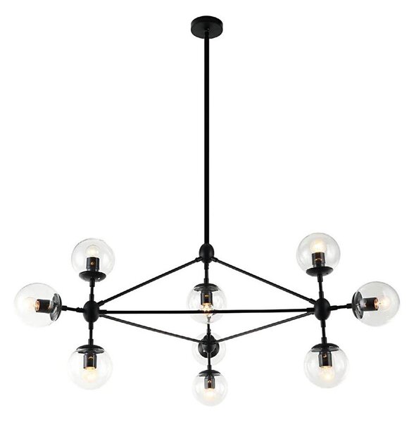 Open Design OR80094 - Lampadario a stelo BAO 10xE27/8W/230V nero