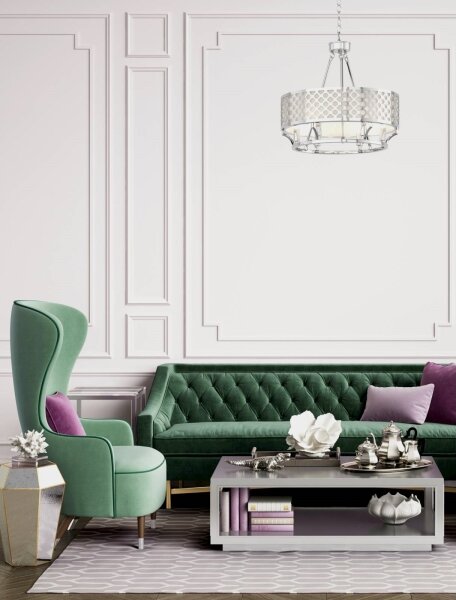 Open Design OR84375 - Lampadario a catena VERNO 6xE14/12W/230V cromato lucido