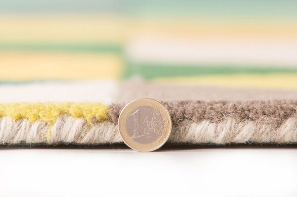 Tappeto in lana giallo/verde 60x230 cm Prism - Flair Rugs