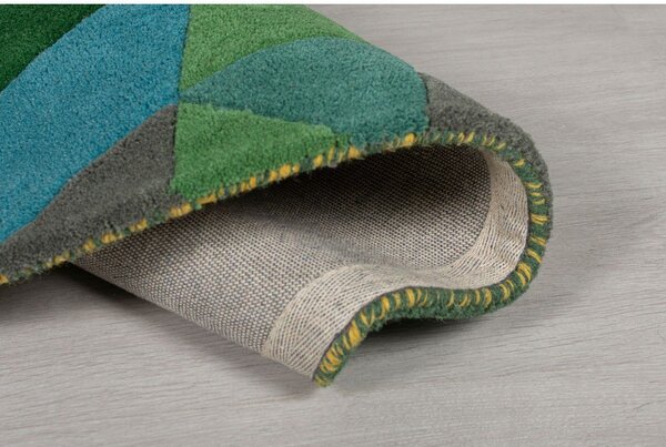 Tappeto in lana giallo/verde 60x230 cm Prism - Flair Rugs