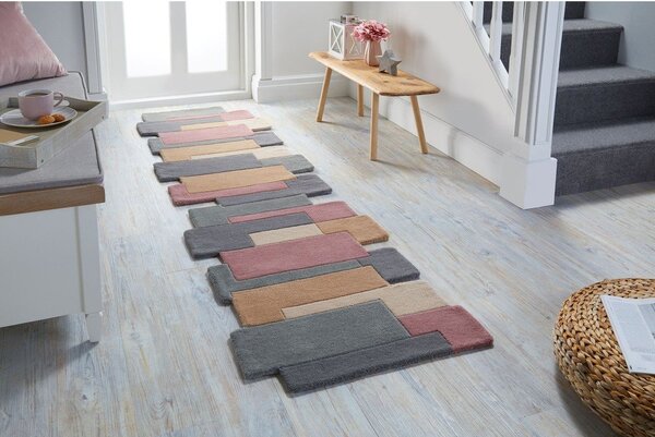 Tappeto in lana marrone 60x230 cm Collage - Flair Rugs