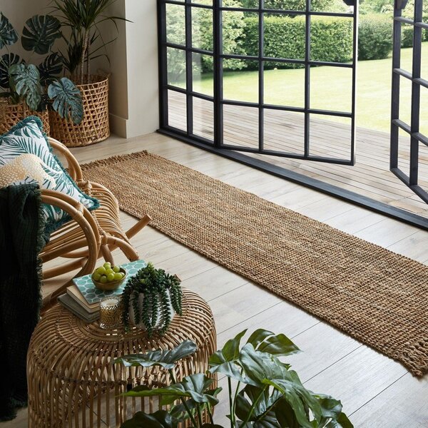 Passatoia di colore naturale in iuta tessuta a mano 60x230 cm Jute – Flair Rugs