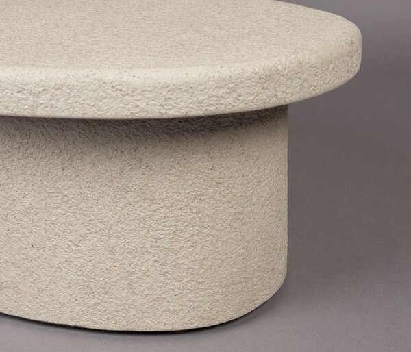 Tavolino da salotto beige con effetto marmo 49x74 cm Veda – Dutchbone