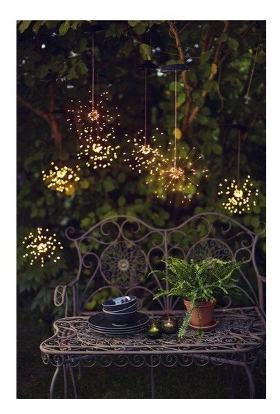 Lampada a sospensione solare a LED per esterni con LED bianchi, altezza 50 cm Firework - Star Trading
