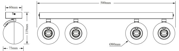 Osram - Faretto SPOT SPHERAL 4xGU10/6W/230V nero