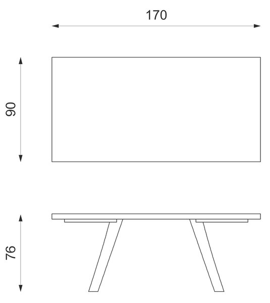 E-STYLO Tavolo Allungabile Top in HPL su MDF Gambe in metallo verniciato Allunghe interne in HPL su MDF,90cm X 170/270cm H. 76cm,Top: marmo calacatta allunghe: marmo calacatta gambe: nero