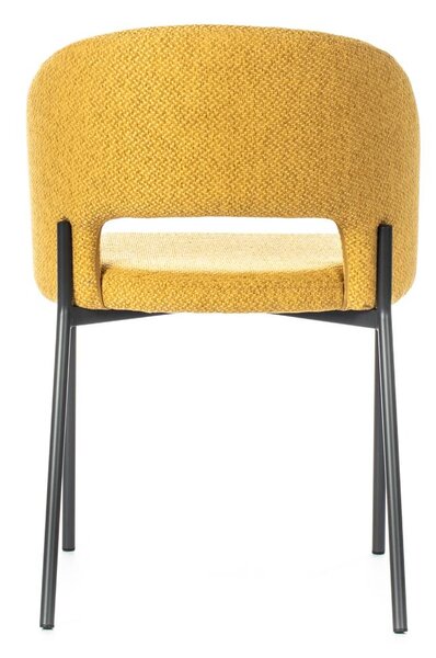 E-STYLO Sedia in tessuto Seduta e schienale imbottiti e rivestiti in tessuto Gambe in metallo verniciato,52cm X 55.5cm H. 78.5cm,Seduta: giallo schienale: giallo gambe: antracite