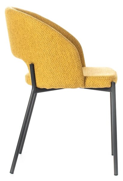 E-STYLO Sedia in tessuto Seduta e schienale imbottiti e rivestiti in tessuto Gambe in metallo verniciato,52cm X 55.5cm H. 78.5cm,Seduta: giallo schienale: giallo gambe: antracite