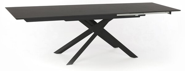 E-STYLO Tavolo Allungabile Top in HPL su MDF Gambe in metallo verniciato Allunghe interne in HPL su MDF,90cm X 170/270cm H. 76cm,Top: grigio scuro allunghe: grigio scuro gambe: nero