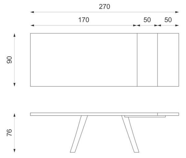 E-STYLO Tavolo allungabile Top in HPL su MDF Allunghe HPL su MDF Gambe in alluminio,90cm X 170/270cm H. 76cm,Top: ruggine gambe: bianco
