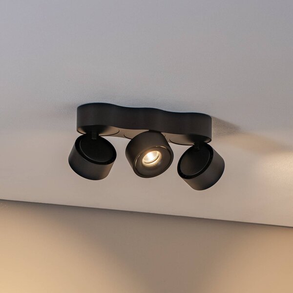 Plafoniera a LED Rotari Arcchio, dimmerabile, Nero, Soggiorno / Sala da pranzo, Alluminio, Moderno, Plafoniera LED