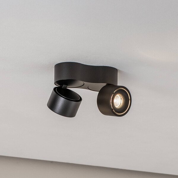 Arcchio Faretto da soffitto LED Rotari, 1240 lm, a 2 luci, nero Rotari Arcchio, dimmerabile, Nero, Soggiorno / Sala da pranzo, Alluminio, Moderno