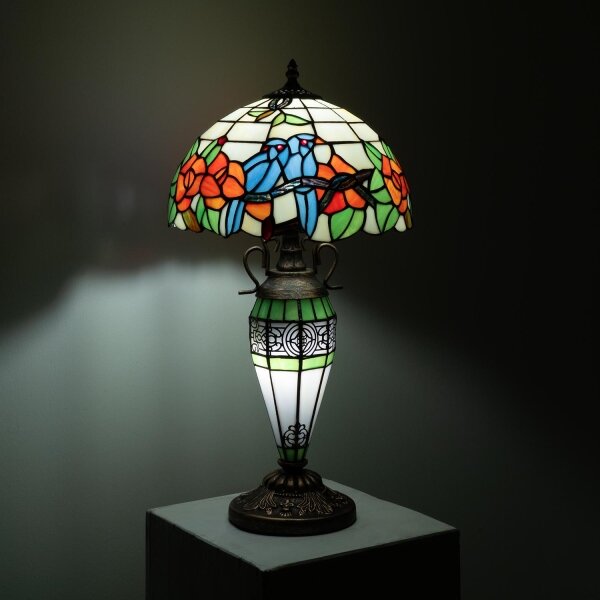 Brilagi - Lampada da tavolo in vetro Tiffany JUNGLE 1xE27/60W/230V + 1xE14/40W