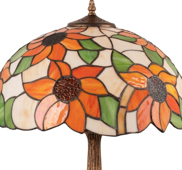 Brilagi - Lampada da tavolo Tiffany a vetri colorati SUNFLOWER 2xE27/60W/230V