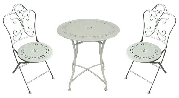 PALMELA - set due sedie pieghevoli e tavolo rotondo con decori