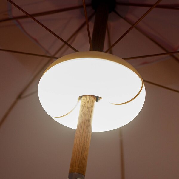 Newgarden Luce ricaricabile a LED Lima, IP54, RGBW, parasole dimmerabile, Bianco / Opale, Plastica, Moderno