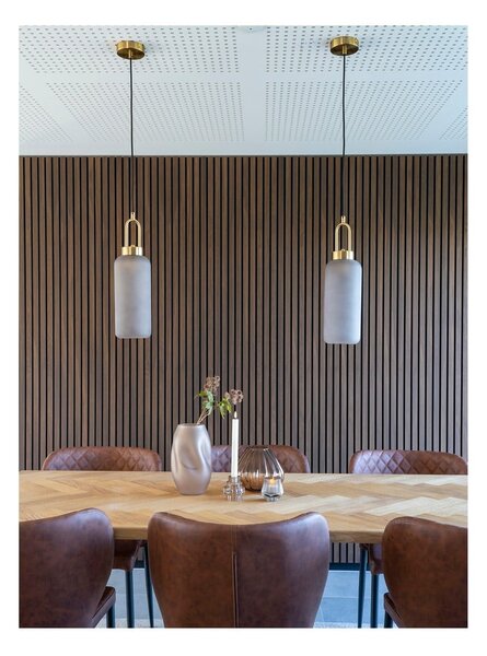 Lampadario dorato con paralume in vetro ø 13 cm Luton – House Nordic