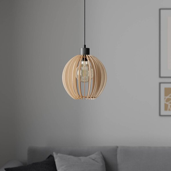 Lampada a sospensione Clay Envostar, dimmerabile, Legno chiaro, Soggiorno / Sala da pranzo, Legno, Scandinavo, Lampada a sospensione