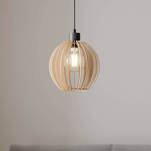 Lampada a sospensione Clay Envostar, dimmerabile, Legno chiaro, Soggiorno / Sala da pranzo, Legno, Scandinavo, Lampada a sospensione