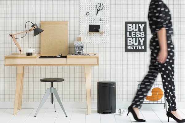 Bidone in acciaio nero opaco 12 l NewIcon - Brabantia