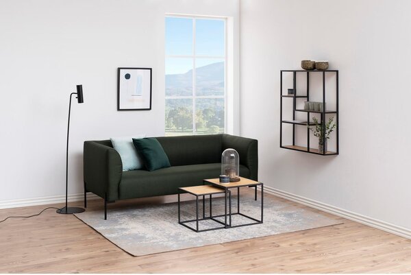Libreria da parete nera-color legno naturale effetto rovere 75x91 cm Seaford - Actona