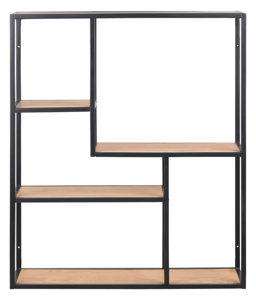 Libreria da parete nera-color legno naturale effetto rovere 75x91 cm Seaford - Actona
