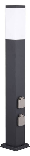 G & L Handels GmbH Lampione 400166140, altezza 80 cm, V2A, antracite, 2 prese dimmerabile, Nero, Acciaio Inox