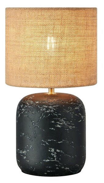 Lampada da tavolo con paralume in juta di colore nero e naturale (altezza 32,5 cm) Montagna - Markslöjd