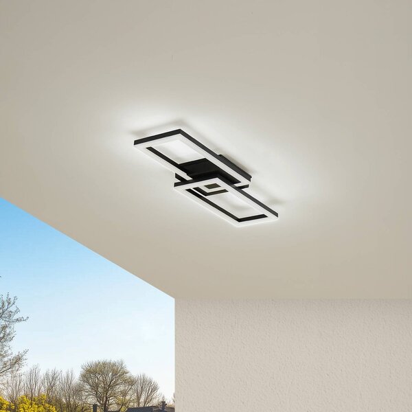 Lindby Plafoniera LED da esterni Finian, 64 cm x 21 cm, CCT dimmerabile Finian Lindby,, Nero, Plastica, Moderno, Plafoniere LED