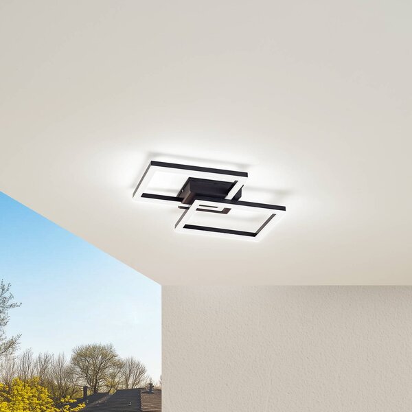 Lindby Plafoniera LED da esterni Finian, 48 cm x cm, CCT dimmerabile Finian Lindby,, Nero, Plastica, Moderno, Plafoniere LED