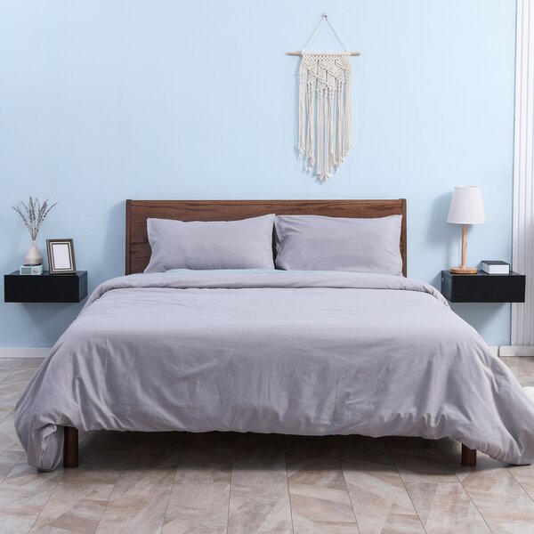 HOMCOM Set 2 Comodini Sospesi Moderni in Legno per Camera da Letto, 40x30x15cm, Nero|Aosom