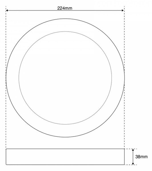 Plafoniera LED Rotonda 20W 2.000lm no Flickering Ø225mm - OSRAM LED Colore Bianco Freddo 6.000K