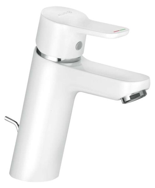 Kludi Pure&Easy - Miscelatore da lavabo, con sistema di scarico, cromo/bianco 372909165