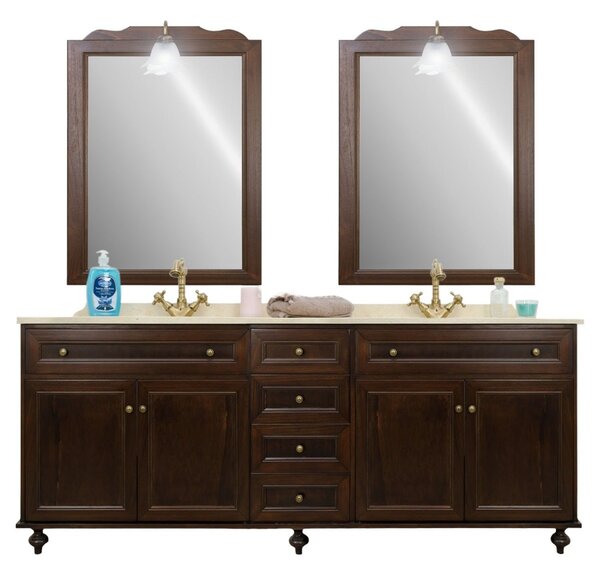 MOBILI 2G - MOBILE BAGNO CLASSICO LEGNO TINTA NOCE L.160 P.60