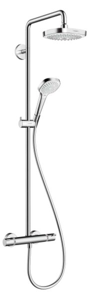 Hansgrohe Croma Select E - Set doccia Showerpipe 180 con termostato, 2 getti, bianco/cromato 27256400
