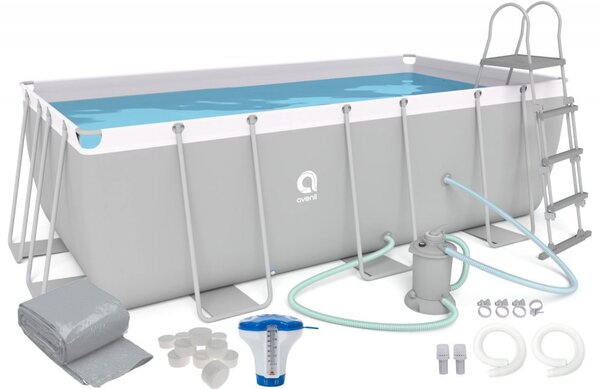 Piscina da giardino con filtrazione e scala 400 x 207 x 122 cm