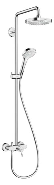 Hansgrohe 27222000 Croma 220 Colonna doccia a parete con soffione, doccetta  e miscelatore - cromo