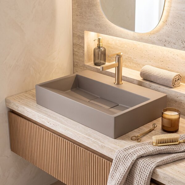Lavabo in conglomerato Rea GOYA TAUPE 60CM