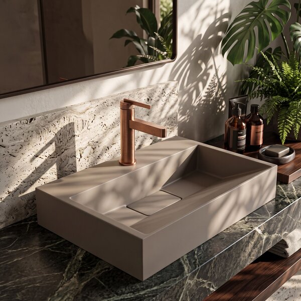 Lavabo in conglomerato Rea GOYA TAUPE 50CM