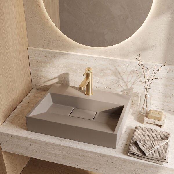 Lavabo in conglomerato Rea GOYA TAUPE 50CM