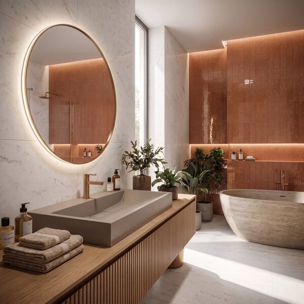 Lavabo in conglomerato Rea GOYA TAUPE 100CM