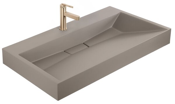 Lavabo in conglomerato Rea GOYA TAUPE 100CM
