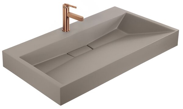 Lavabo in conglomerato Rea GOYA TAUPE 100CM