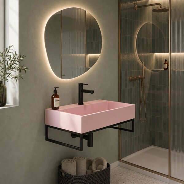 Lavabo in conglomerato GOYA PINK 50CM + TELAIO