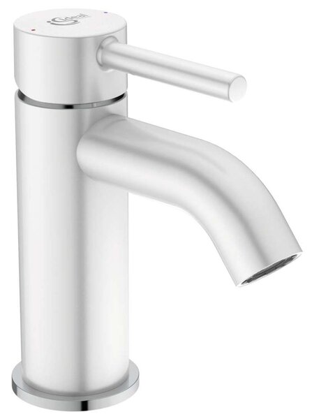 Ideal Standard CeraLine - Miscelatore da lavabo, con sistema di scarico, bianco opaco BC203U5