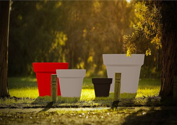 Vaso Ø80x72 cm in Resina Arkema POT S Bianco