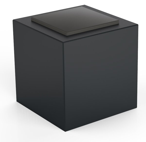 Pouf da Giardino 50x50 cm con Cuscino in Resina Arkema Iris Comfort Antracite