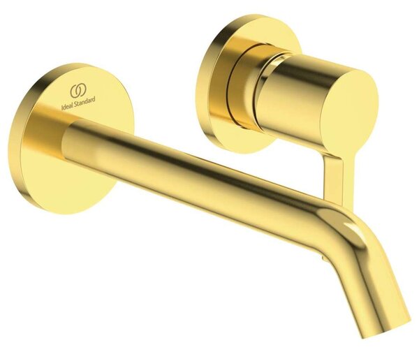 Ideal Standard Joy - Miscelatore ad incasso per lavabo, sporgenza 180 mm, montaggio a 2 fori, Brushed Gold A7378A2